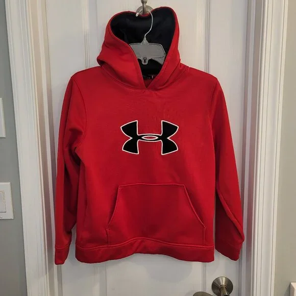 Kids Under Armour Red Hoodie Size Large - Picture 3 of 9